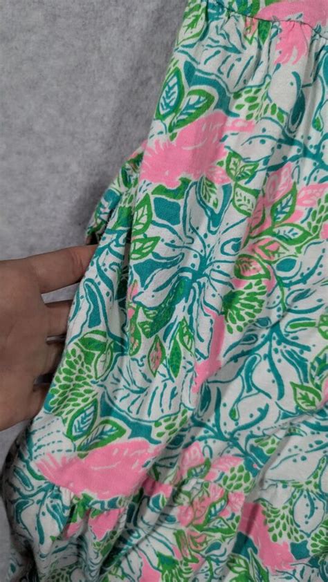 Lilly Pulitzer Women Dress Large Geanna Botanical Green Just Wing It