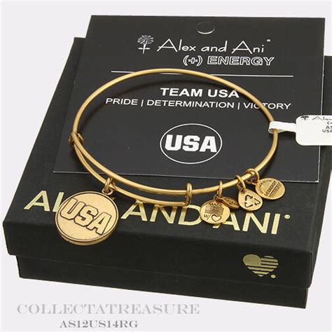 Authentic Alex And Ani USA Rafaelian Gold Charm Bangle EBay