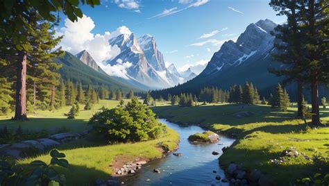 Premium AI Image | Beautiful natural scenery of forests and mountains ...