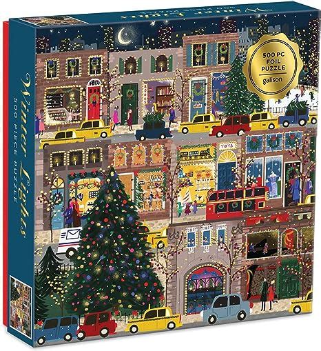 Amazon Galison Winter Lights Foil Puzzle Pieces Holiday