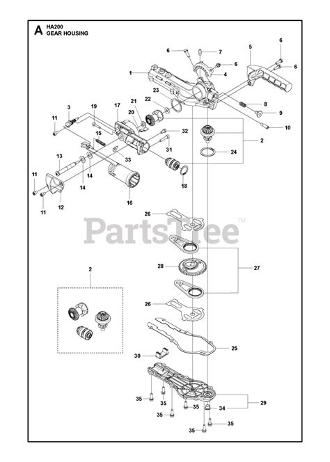 Husqvarna 596316501 - Husqvarna Hedge Trimmer Attachment GEAR HOUSING ...