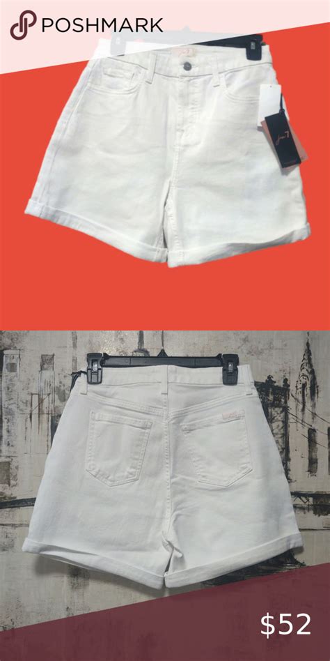 Jen 7 By 7 For All Mankind Mid Roll Short 2 Rolled Shorts White High