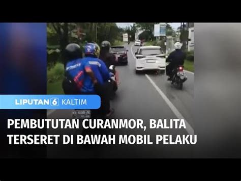 Balita Terseret Di Bawah Mobil Pelaku Saat Pembututan Curanmor Di Jalan