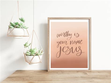 Christian Printable Worthy is Your Name Jesus Faith - Etsy