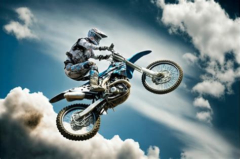 Premium Photo | Motorcross stunts bike generative ai