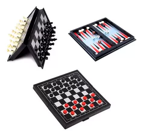 Juego De Mesa Infantil Ajedrez Damas Backgammon En Mercadolibre