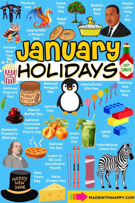 January Holidays - Made with HAPPY