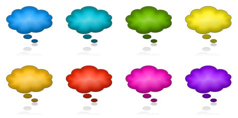 Free blank 3D thought bubble icon set download