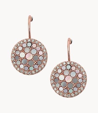 Boucles Doreilles Pendantes Disques Val Mosaic En Nacre Jf