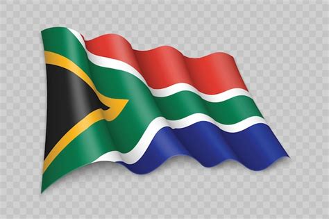 Premium Vector D Realistic Waving Flag Of South Africa