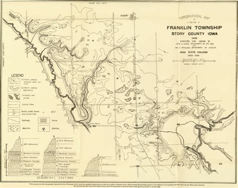 1898 Topographical Map of Franklin Township | Ames History Museum