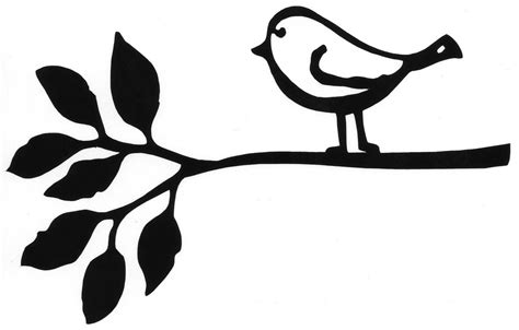 Bird In Tree Stencil Clipart Best