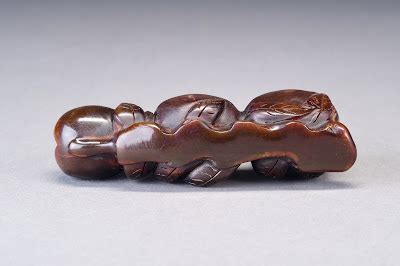 Javan Rhino Horn Sculpture Pen Stand Qing Dynasty