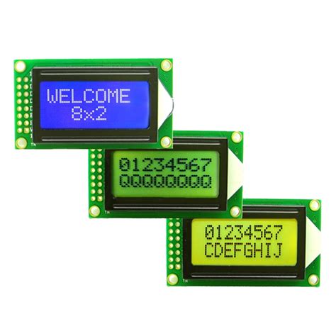 Lcd Pin X Stn Character Blue Yellow Green Monochrome Display Screen