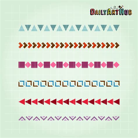 Geometric Borders Clip Art Set – Daily Art Hub // Graphics, Alphabets & SVG