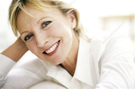 Smiling Woman Stock Image F001 2185 Science Photo Library