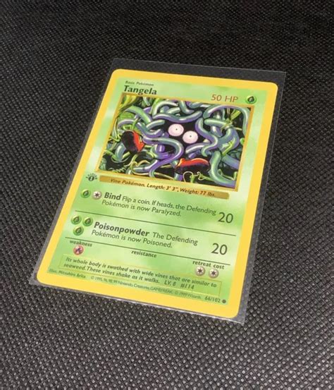 Original First St Edition Shadowless Tangela Pokemon Card Base