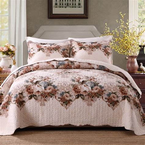 CHAUSUB Quality Cotton Quilt Set 3PC Bedspread On The Bed Queen Size