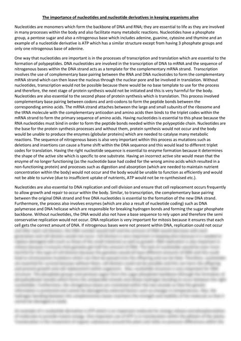 A Level Biology Paper 3 Essay | Biology - A Level A Levels AQA | Thinkswap