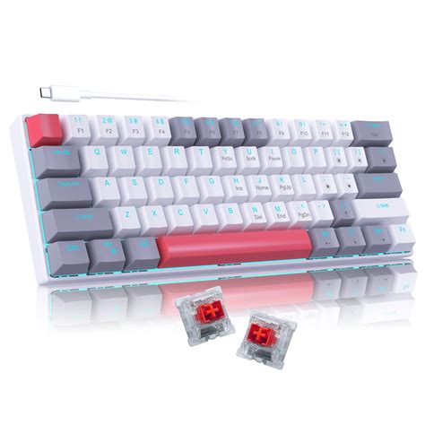 Buy Mechanical Gaming Keyboard Grey White Gaming Keyboard With Hot Swappable Linear Red