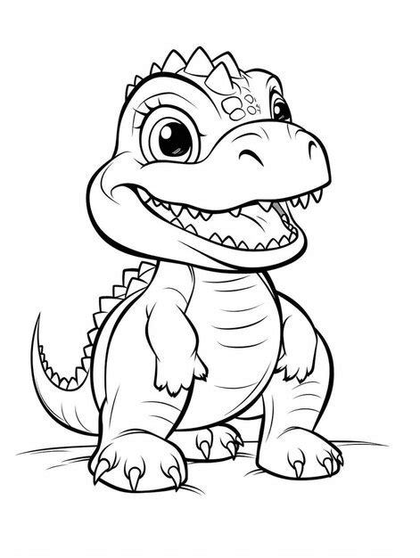 Un Dinosaurio De Dibujos Animados Con Una Gran Sonrisa En Su Cara