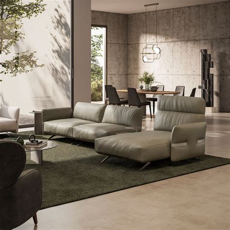 Pablo Sofa With Chaise Longue Solar Collection By Natuzzi Italia