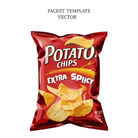 Premium Vector Crispy Hot Spicy Potato Chips Packet Design Vector Illustration Generative Ai