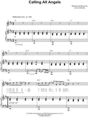 calling  angels sheet   arrangement  instantly