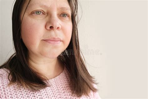 Close Up Part Of Mature Woman Years Face Concept Of Surveillance