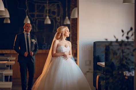 Blonde Bride With Her Groom Stock Image Image Of Beautiful Clothing