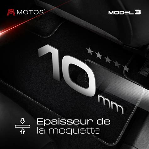 Te Tapis Sol Velour Premium Tesla Model Blanc Noir Pour Tesla Model