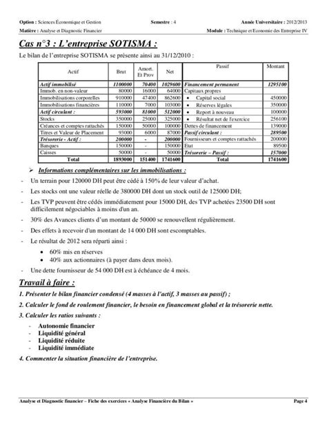 analyse financière cours et exercices corrigés PDF Cours Exercices Examens