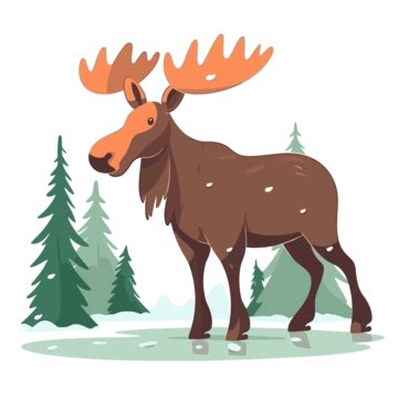 Moose Clipart Cartoon Cartoon Moose In The Forest Vector Ilustraciiz