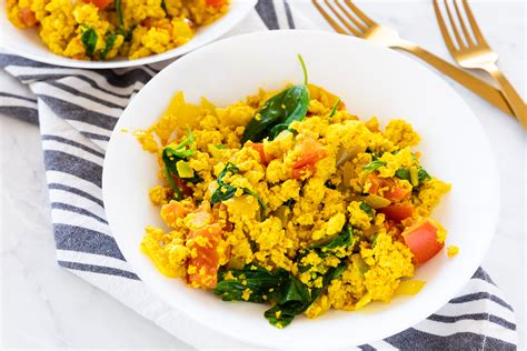 Vegan Curried Tofu Scramble With Spinach Recipe