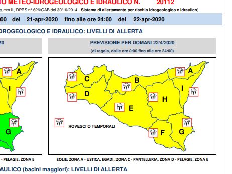 Protezione Civile Sicilia Allerta Meteo Gialla Fino Alle Di Oggi