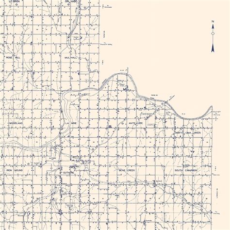 Vintage Map of Logan County, Oklahoma 1936 by Ted's Vintage Art