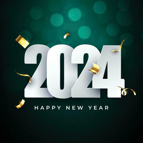 Happy New Year 2024 Design With Colorful Truncated Number