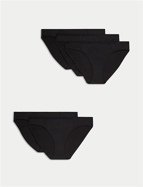 Buy 5pk No VPL Cotton Modal Bikini Knickers At Marks Spencer