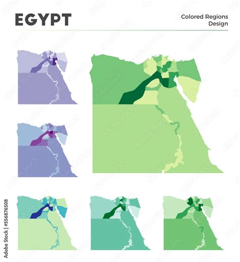 Egypt map collection. Borders of Egypt for your infographic. Colored ...