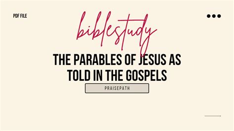 The Parables of Jesus as Told in the Gospels