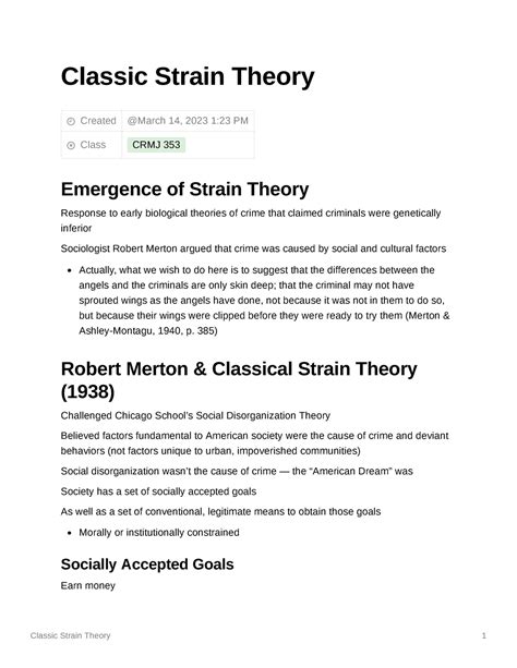 Classic Strain Theory 385 Robert Merton And Classical Strain Theory