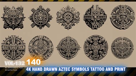 ArtStation - 140 4K AZTEC SYMBOLS FOR TATTOO AND PRINT - HIGH END QUALITY RES - (ALPHA ...