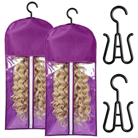 Wig Storage Dust Proof Wig Bag Hair Extension Holder 2pcs