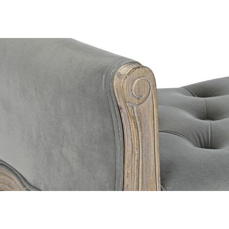 Banquette En Velours Et Bois De Caoutchouc Coloris Gris Longueur