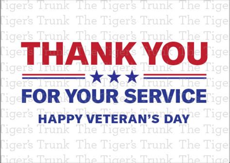 Veterans Day Card, Printable Cards, Instant Download, DIY Thank You for ...