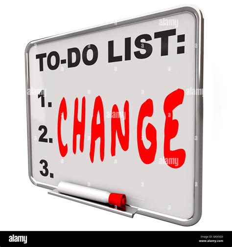 To Do List Change Word Dry Erase Board Improve Stock Photo Alamy