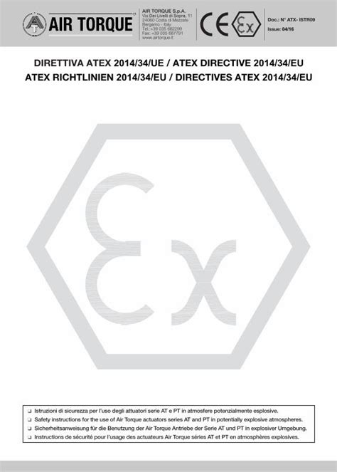 PDF ATEX RICHTLINIEN DIRECTIVES ATEX ARA Pneumatik DIRETTIVA