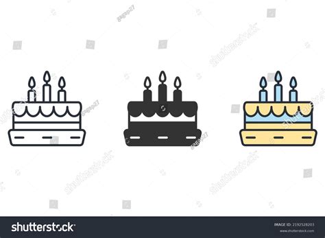 Birthday Cake Icons Symbol Vector Elements Stock Vector (Royalty Free ...