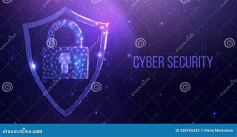 National Cyber Security Awareness Month Wireframe Polygonal Shield