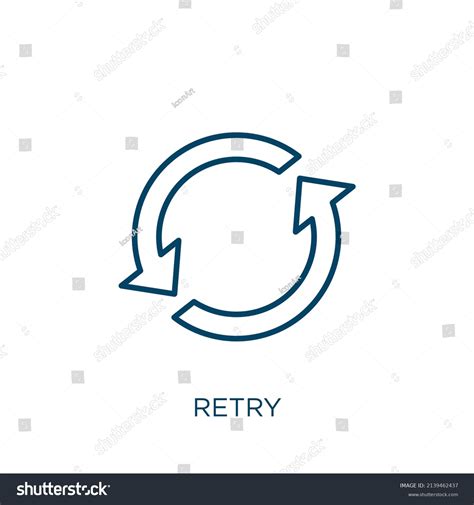 retry icon thin linear retry outline stock vector royalty